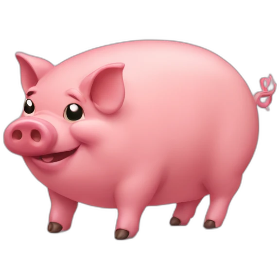 farting pig, big fart emoji
