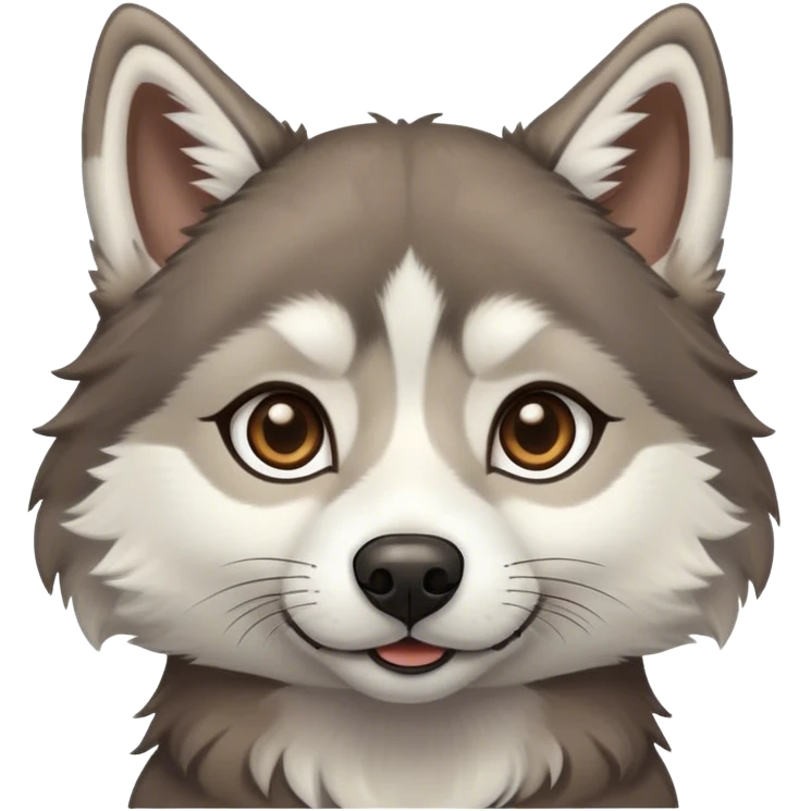 Sable Husky and dark Brown-grey tabby cat emoji