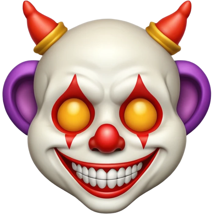 horned skull with clown nose emoji style emoji