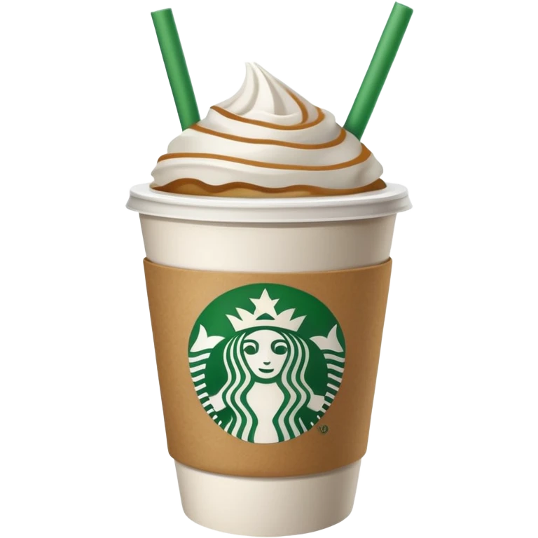 starbucks coffee cup with green straw emoji