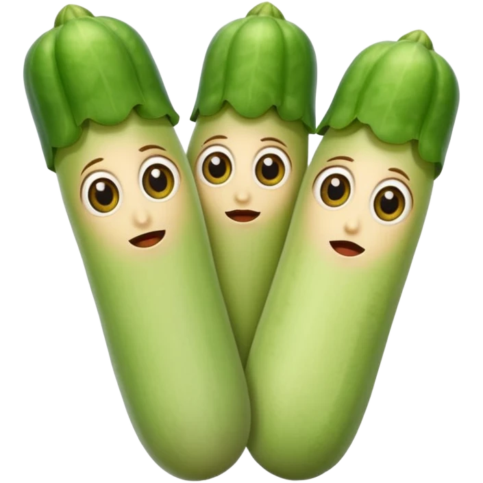 ladyfinger vegetable keeping the shape normal with big eyes emoji