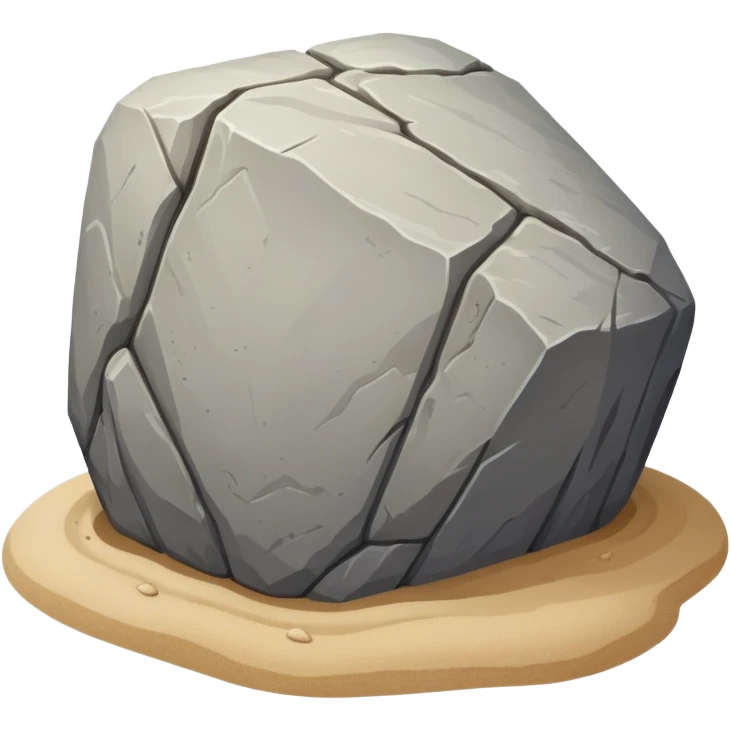 generate realistic detailed big stone on sand emoji