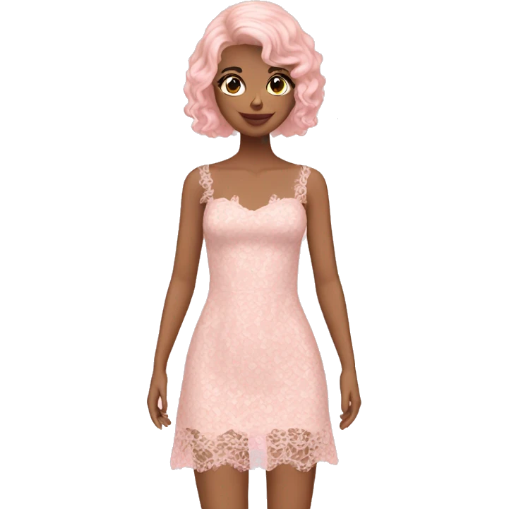 Pastel Pink lace mini dress emoji