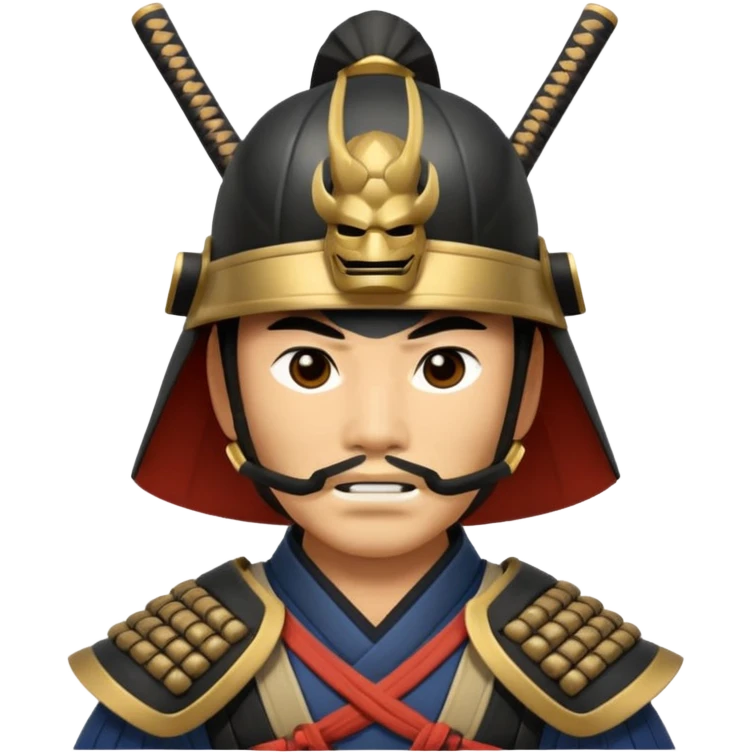 Samurai with helmet and a mask emoji
