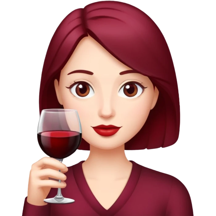 Me drinking a glass of wine emoji