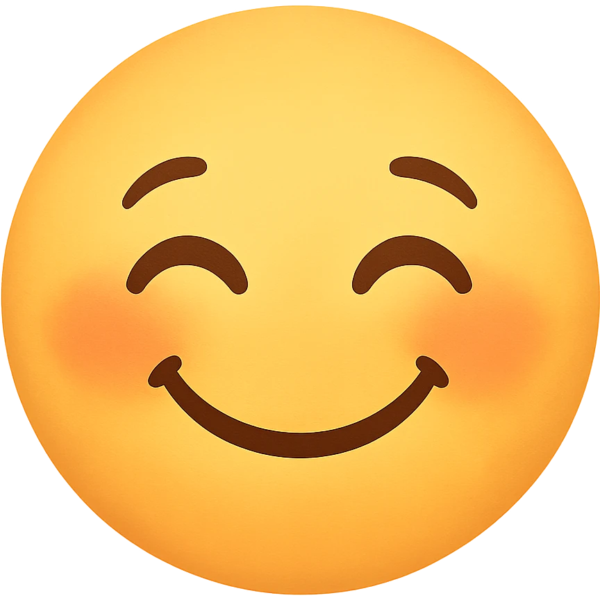 cute emoji, smiling with closed eyes, chubby cheeks, no background emoji