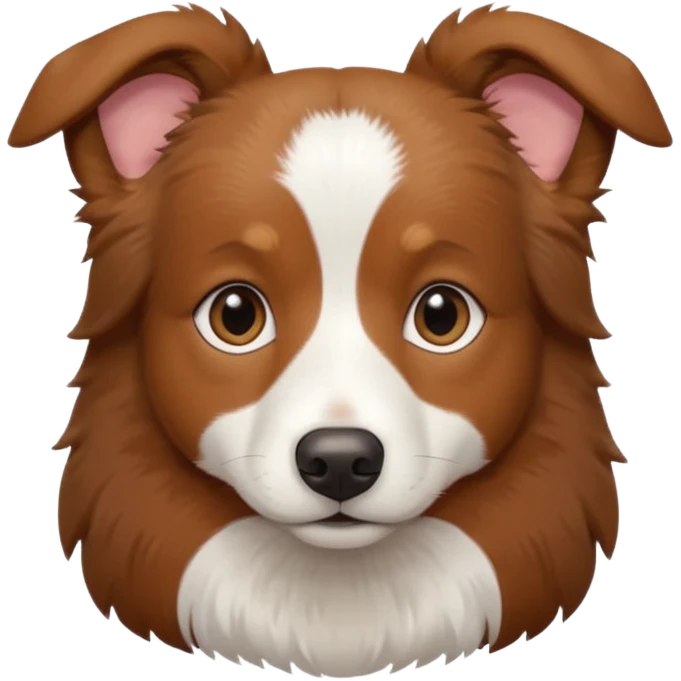 Brown and white boarder collie short hair emoji