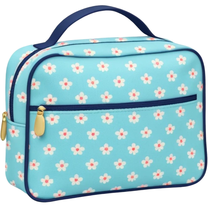 Toiletry bag with a pattern of little flowers flowers emoji