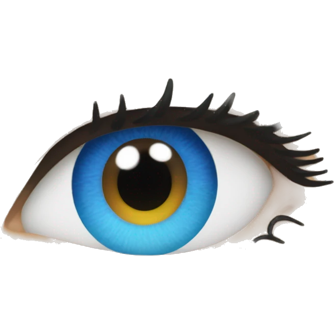 Blue eyes wearing mascara emoji