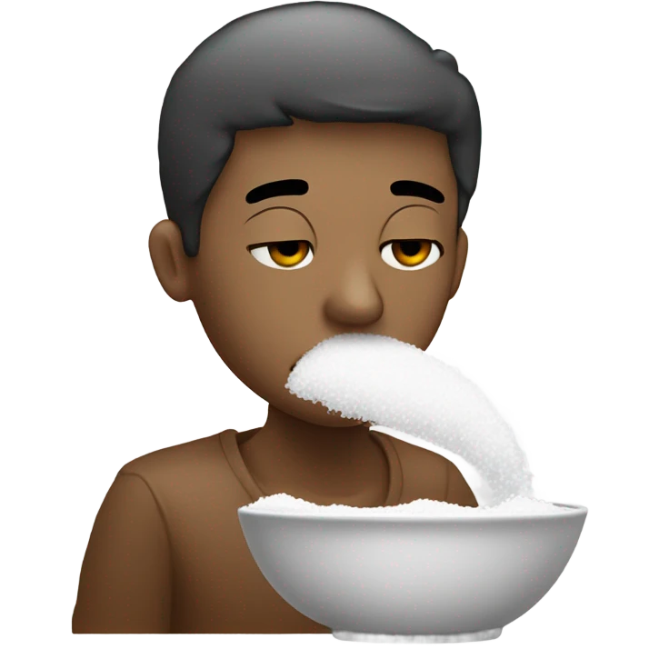 Me smelling bowl of salt emoji