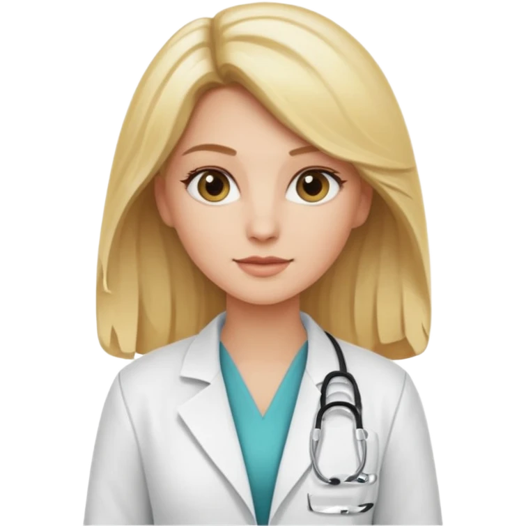 Cosmiatra en spa rubia balayage cabello hasta la cintura emoji