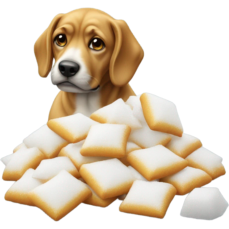 Dog smelling sugar emoji