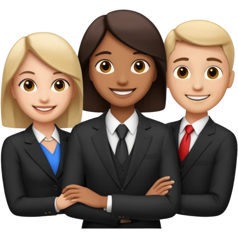 3 people business meeting circular crop emoji