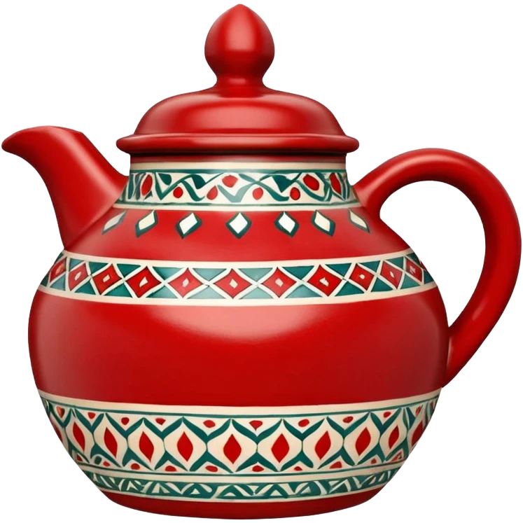 tajin marroqui, hecho de ceramica con motivos rojos arabes emoji