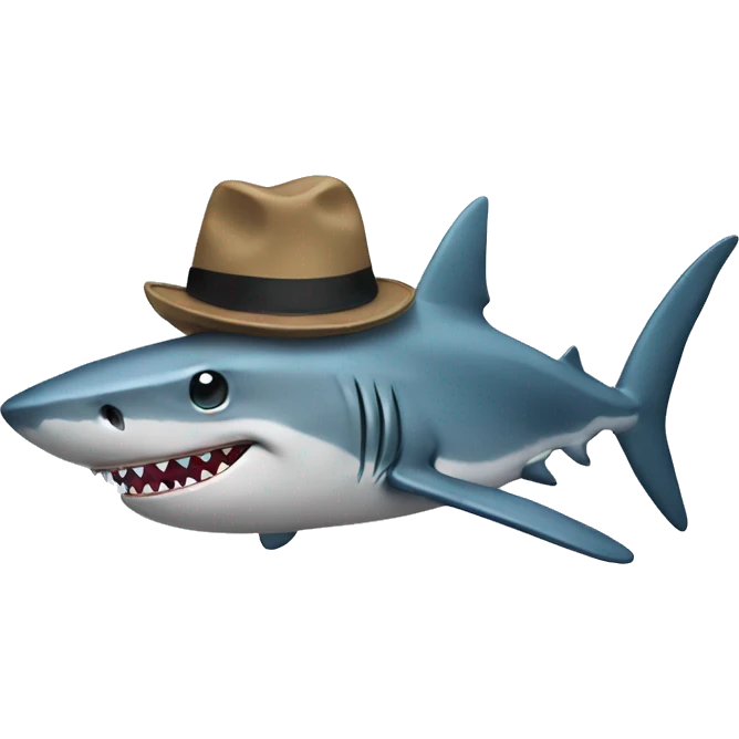 shark with hat emoji