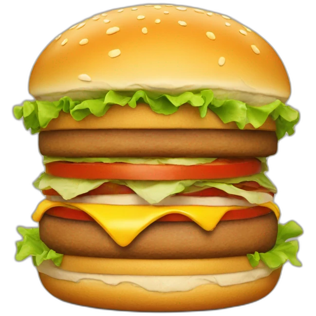 burger with a sad face emoji
