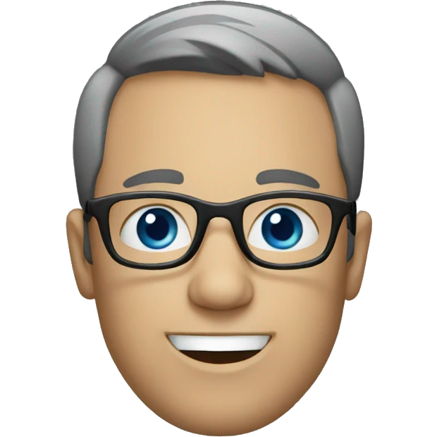 man with glasses and blue eyes welcoming  emoji