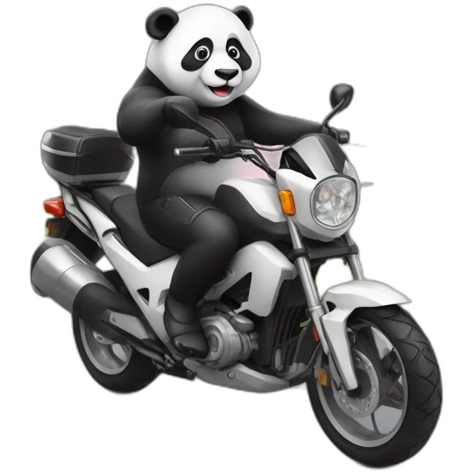 panda sur une moto emoji