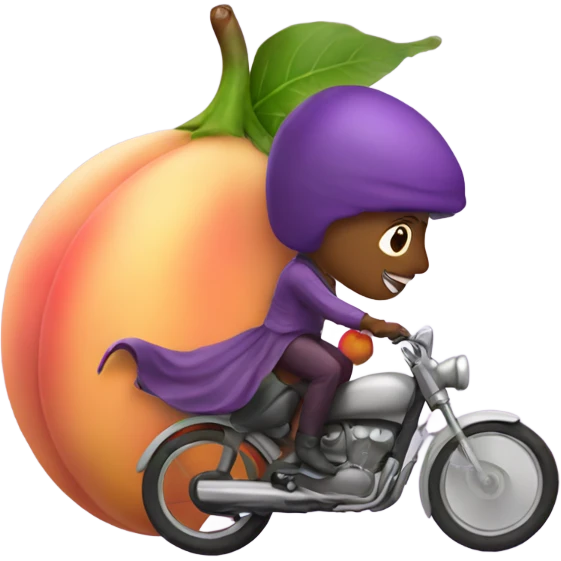 peach riding eggplant  emoji
