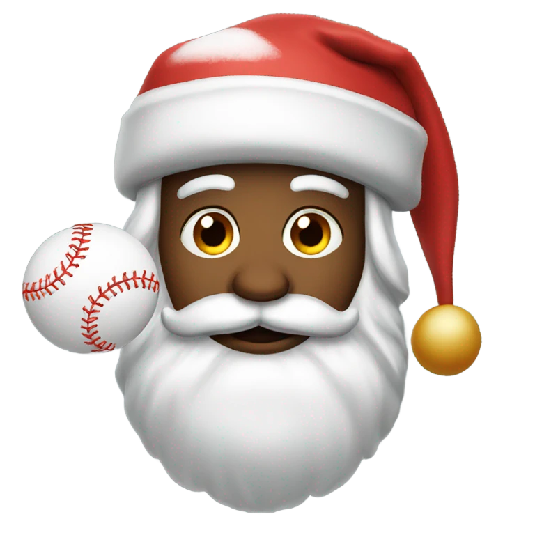 Santa wearing a baseball cap emoji