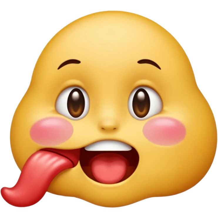 emoji biting its lip and drooling make sure it is drooling saliva  emoji