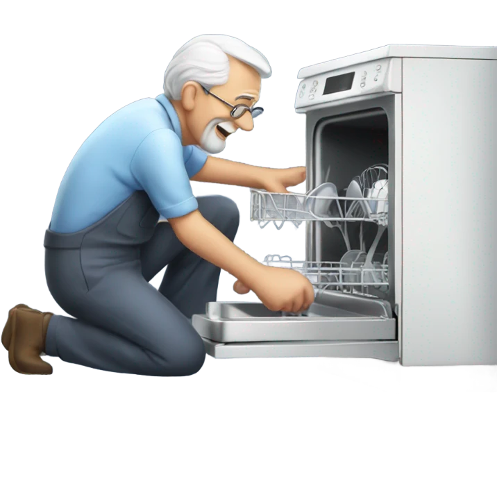 Old man fixing dishwasher  emoji