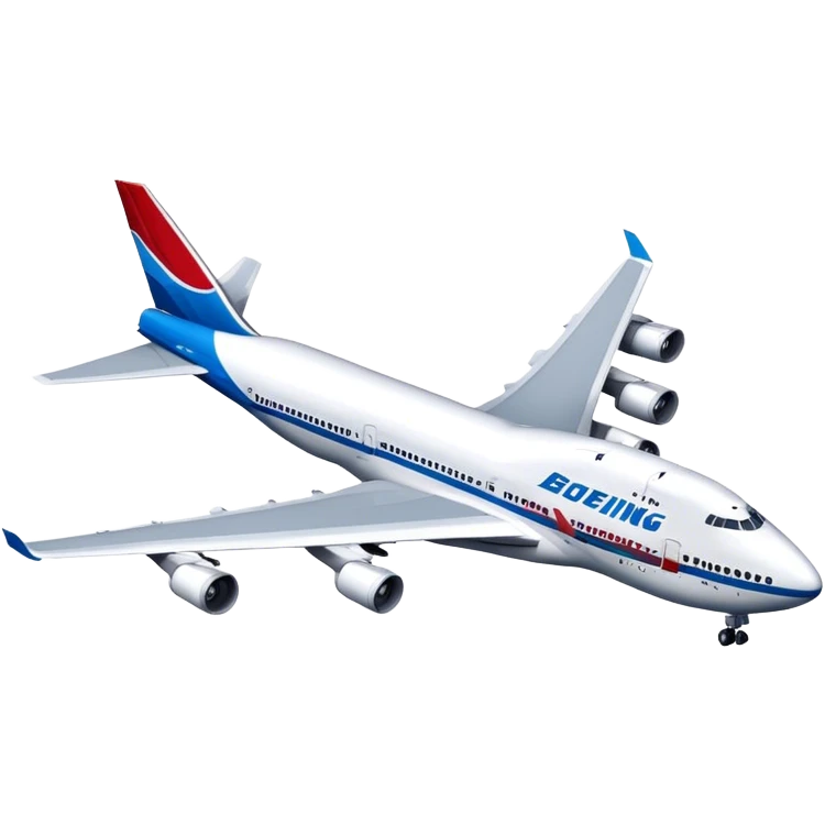 Boeing 747 - Boeing (Model Year: 2020) (Iconic colour: White with red and blue) emoji