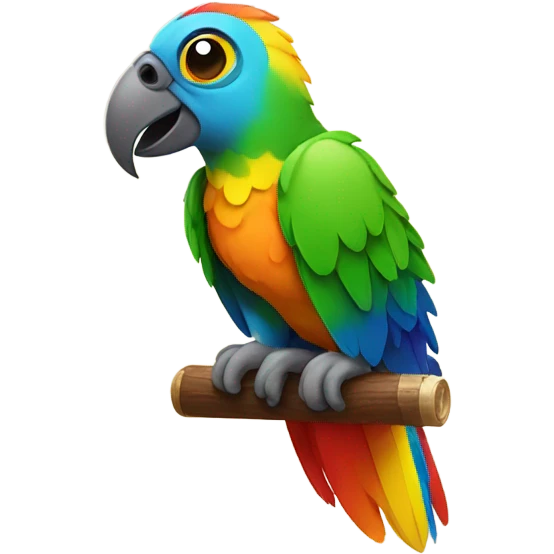 rainbow parrot holding a beer emoji
