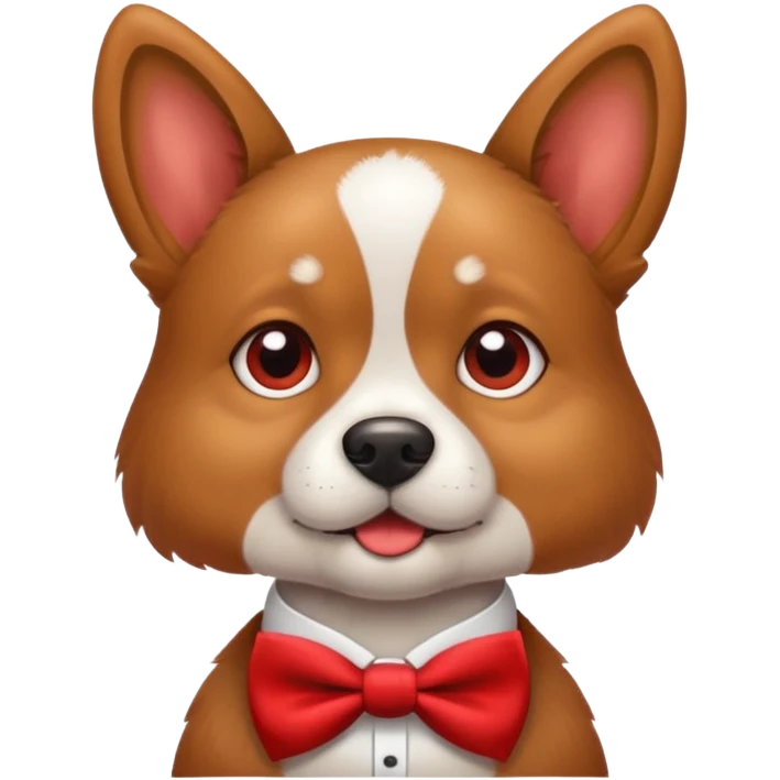 cute dog with a bow tie emoji