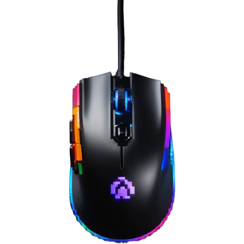 gaming mouse with RGB lighting emoji