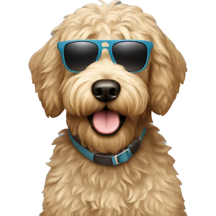 Labradoodle with sunglasses  emoji