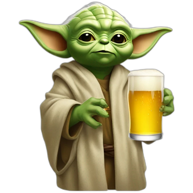 Yoda drink à beer emoji