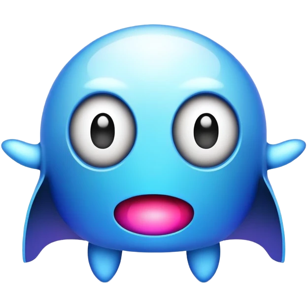 Classic Pacman ghost character with big eyes emoji
