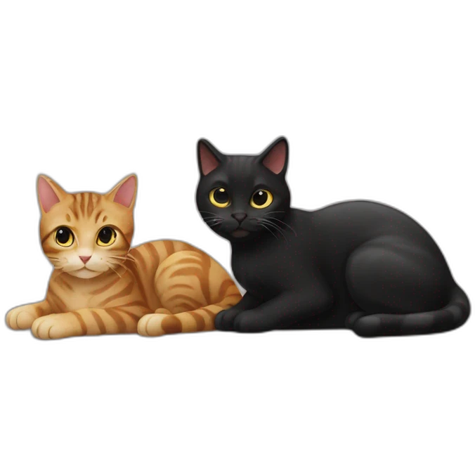 tabby-cat-and-black-cat Download emoji emoji