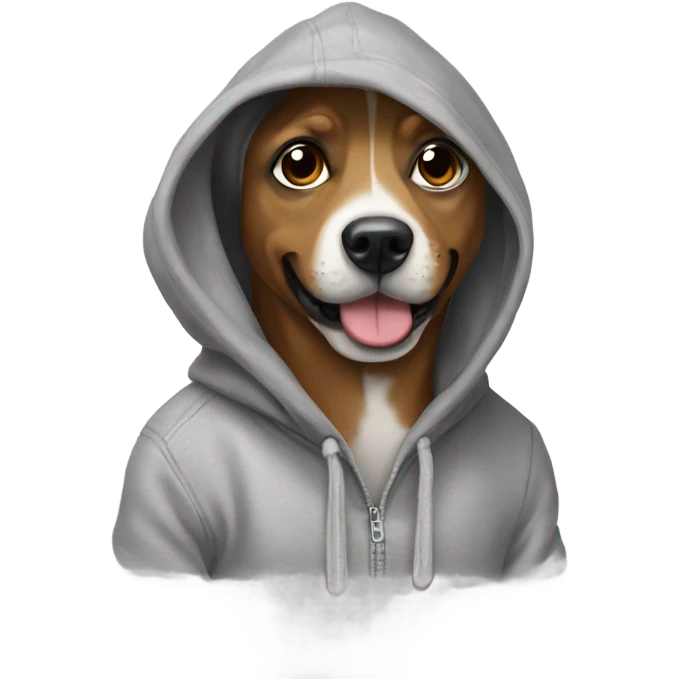 Dog wears a hoodie emoji