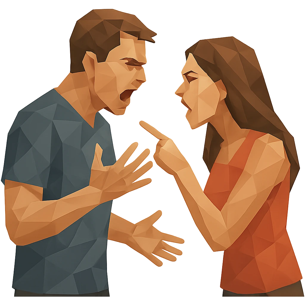 man and woman arguing emoji