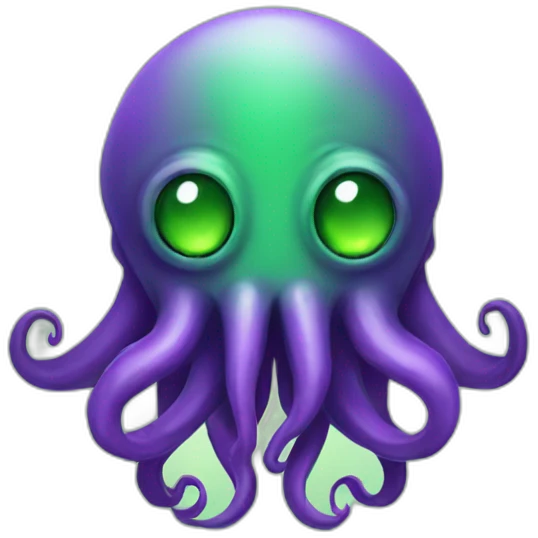 green/purple cute cthulhu emoji