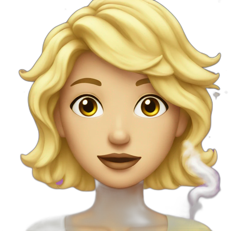 young blond smoking, starry background emoji