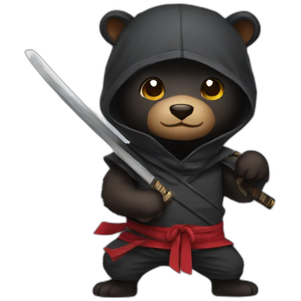 cute bear ninja emoji
