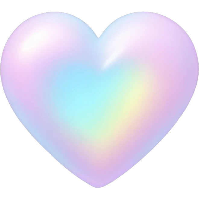 Pale pastel holographic heart emoji