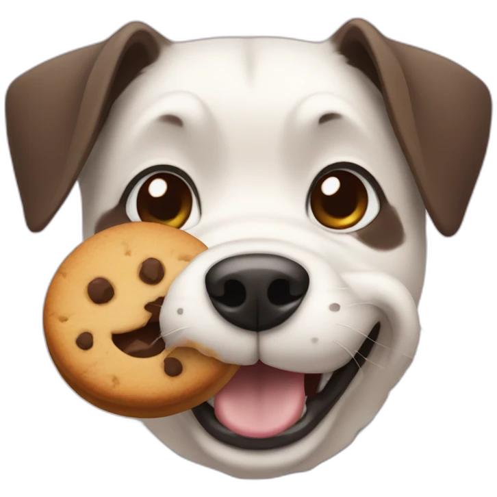 Dog eats cookies emoji