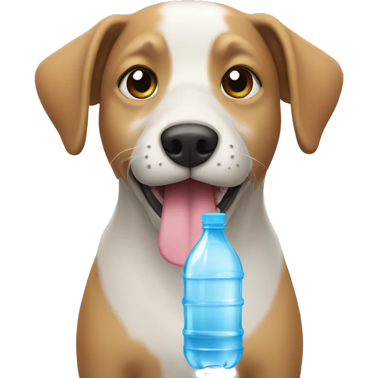 dog drinking a bottle of water  emoji
