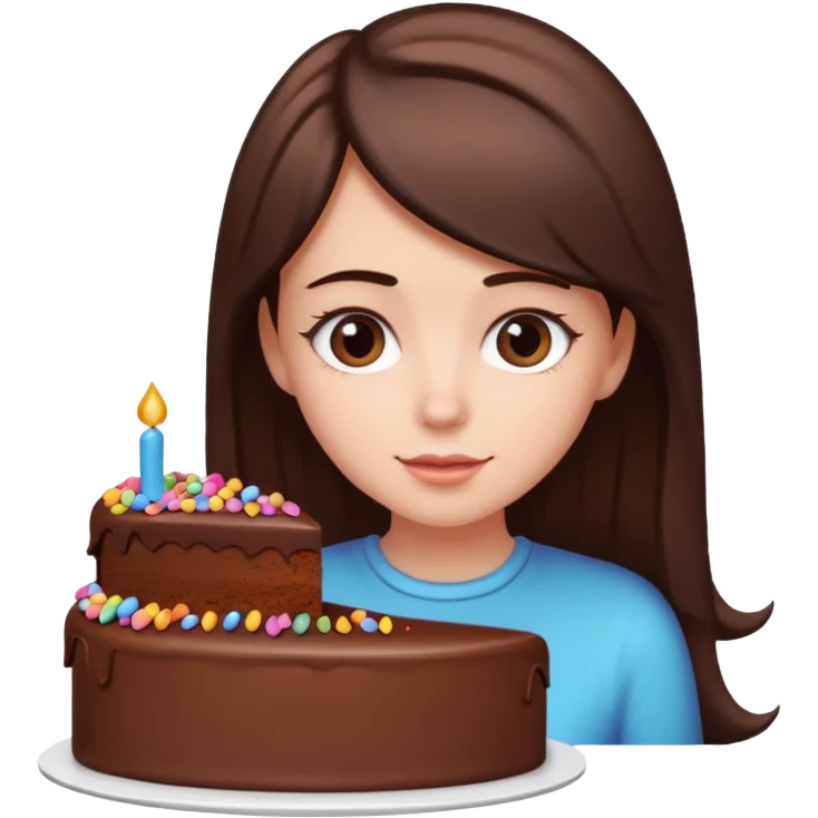 a girl looking in her computer instagram and its a post of a cake emoji