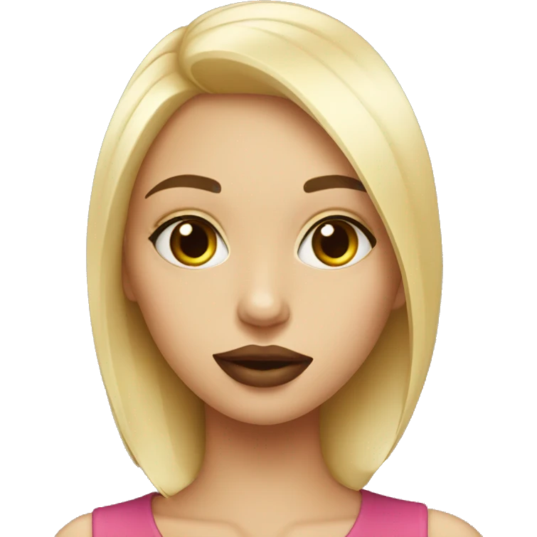 girl with a lipgloss emoji