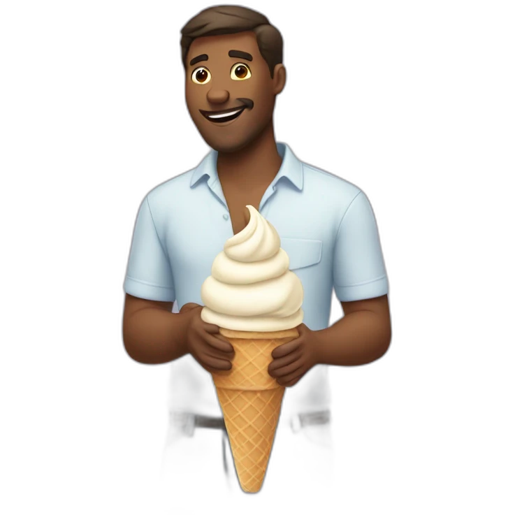 A man rinding a ice cream  emoji