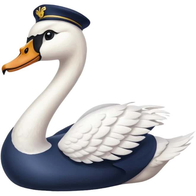 The white swan and the sailor emoji