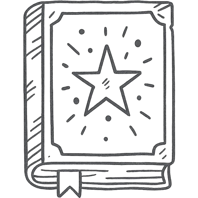 Магическая закрытая книга  — декоративная обложка таинственным сиянием. emoji