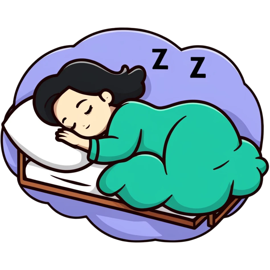 girl sleeping with Z symbols floating above her emoji