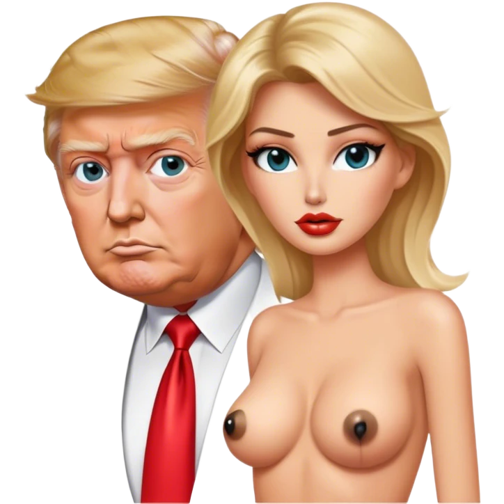 Trump with a female supermodel body emoji