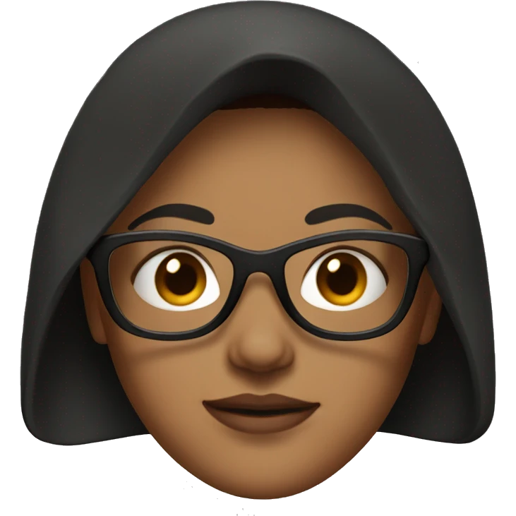 woman with red short hair wearing black glasses and a black hoodie emoji